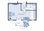 Grundriss - 1,5 Zimmer Appartement , nähe Bodenseecenter in ruhiger Lage