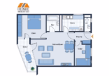 Grundriss - 3 Zimmer Wohnung mit großem Balkon in Immenstaad am Bodensee
